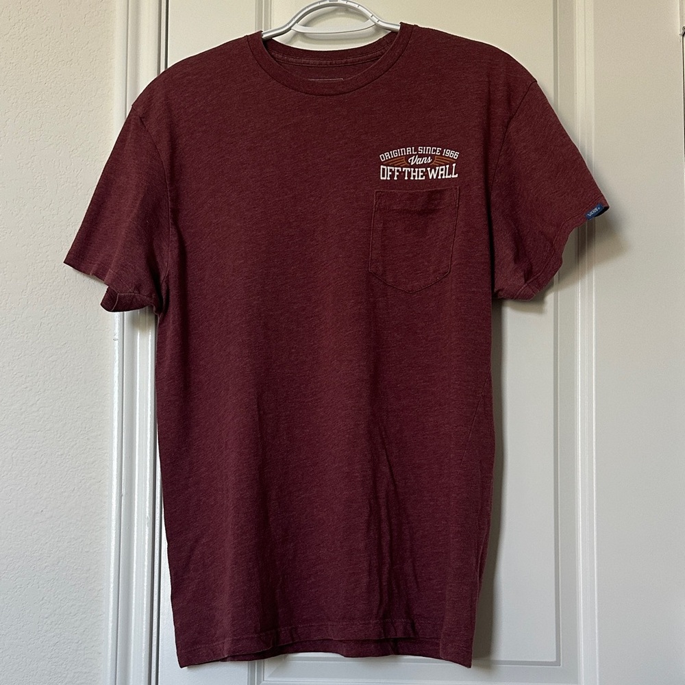 Vans Men's Custom Fit Burgundy Short Sleeve Tee